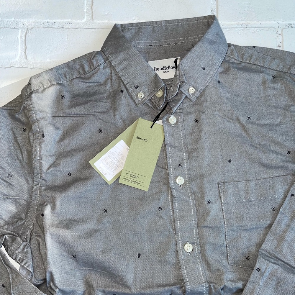 🍩NWT Goodfellow & Co Slim Fit Medium Dress Shirt - Picture 2 of 6